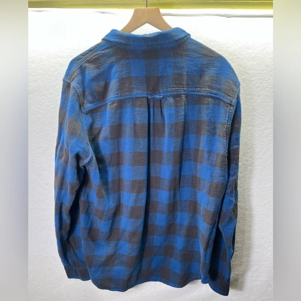 True Religion Blue Plaid Flannel‎ Shirt Mens XL 100% Cotton Outdoors Manly 2102